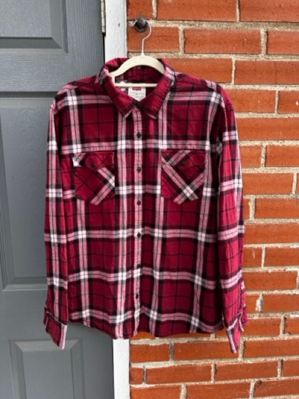 Levi's Men's Plaid Flannel Button-Up Size XL 100% Cotton Grunge Lumberjack